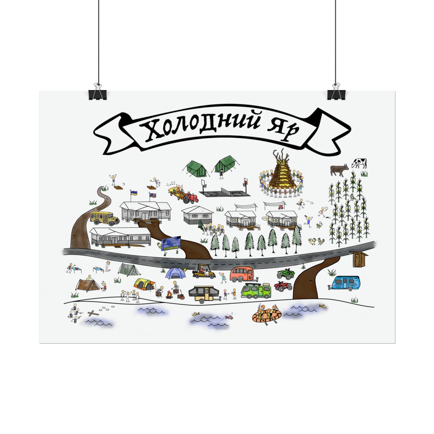 Oselia CYM Холодний Яр-Cholodni Yar Camp Rolled Posters