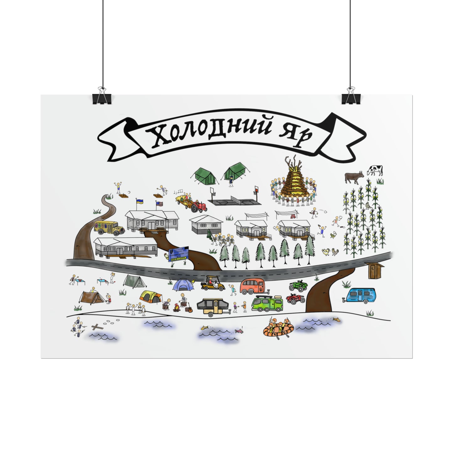 Oselia CYM Холодний Яр-Cholodni Yar Camp Rolled Posters