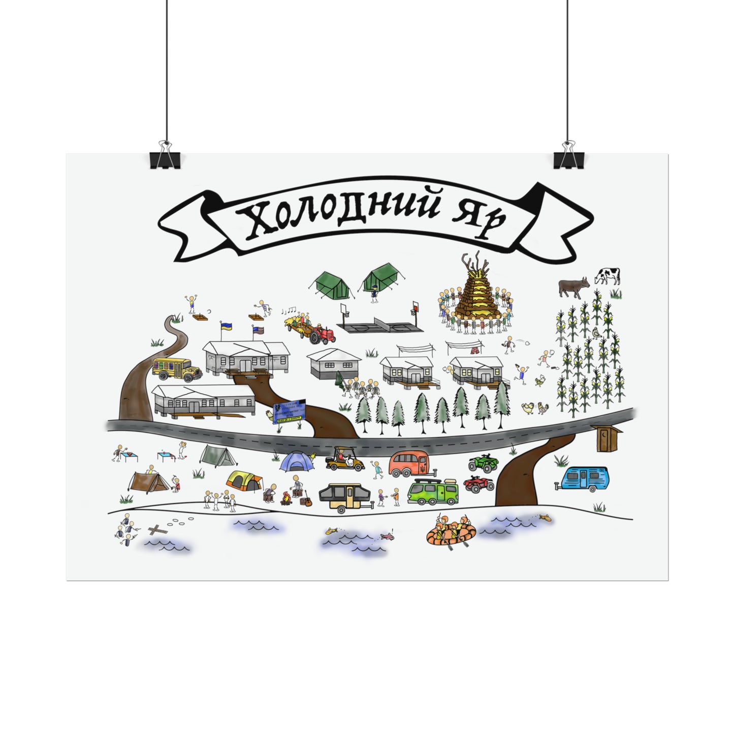 Oselia CYM Холодний Яр-Cholodni Yar Camp Rolled Posters