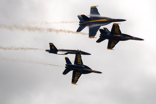 Blue Angels Formation of 4 over NAS Oceana, Virginia Beach, Photo Print