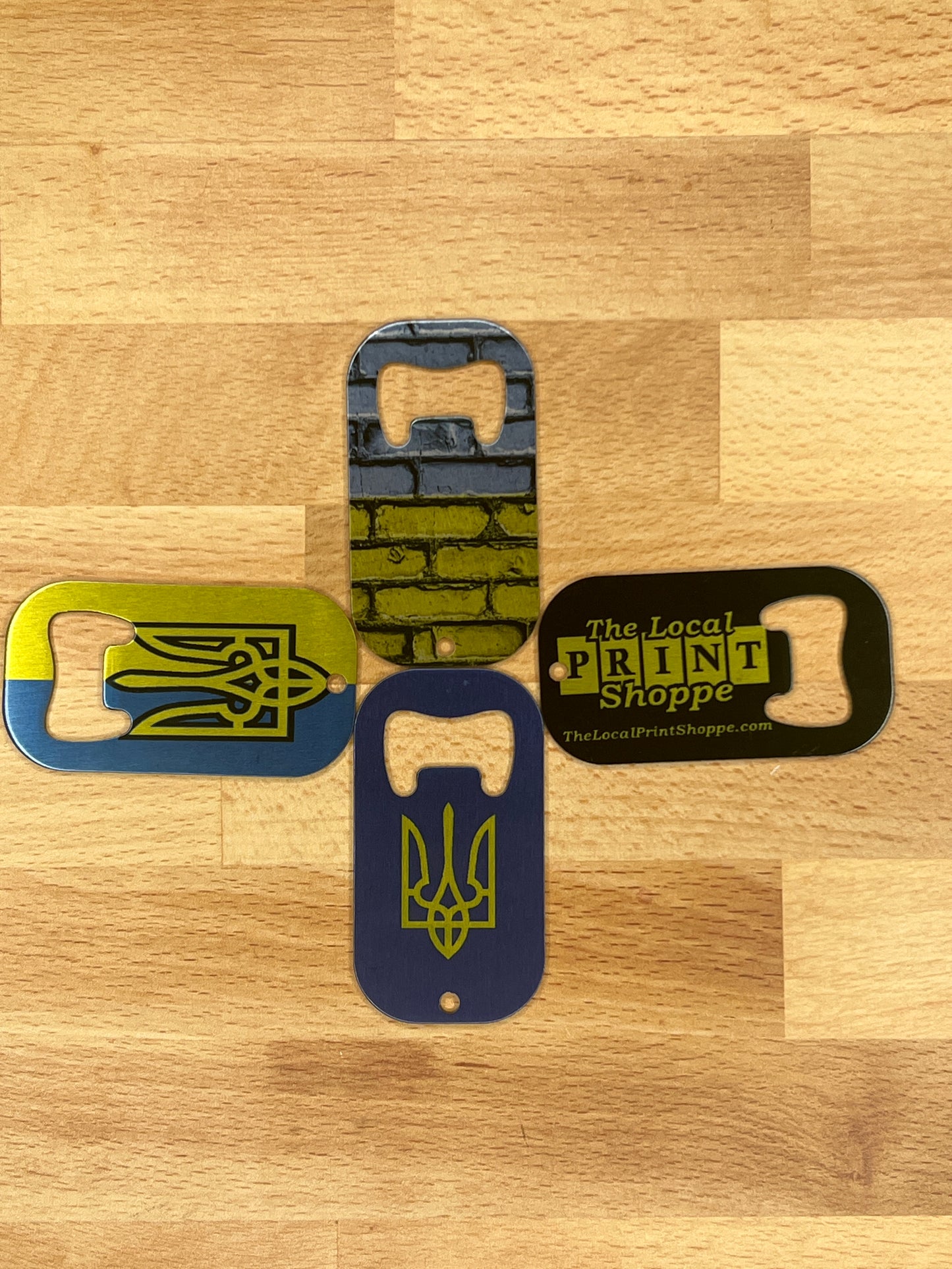 Ukrainian Tryzub Blue-Yellow Bottle Opener