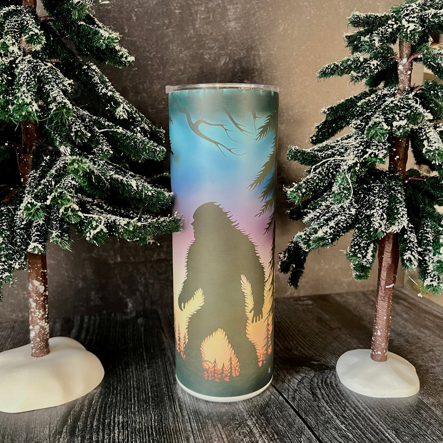 Big Foot In the Trees Glow in the Dark 20oz Stainless Steel Tumbler