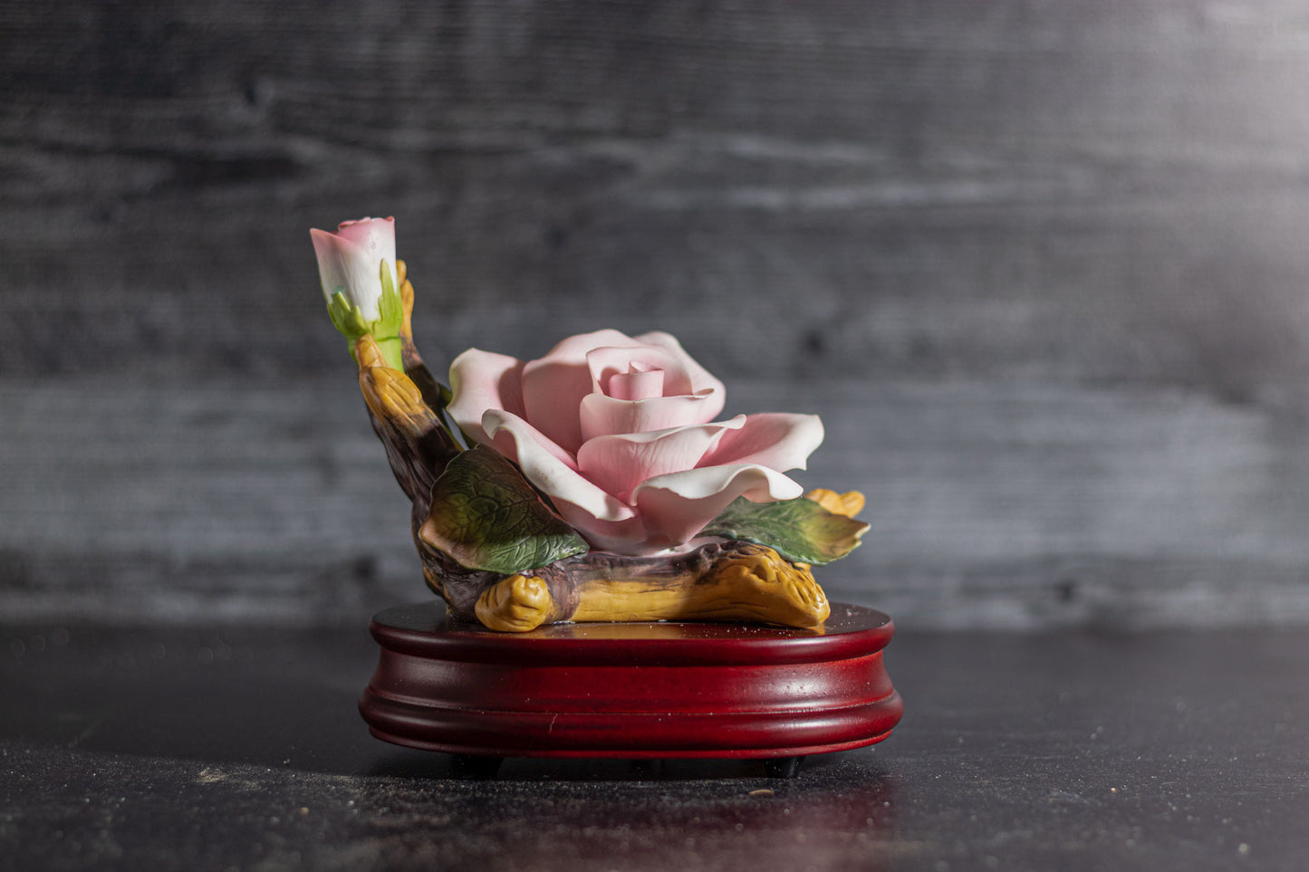 San Francisco Music Box Company Double Pink Roses Music Box