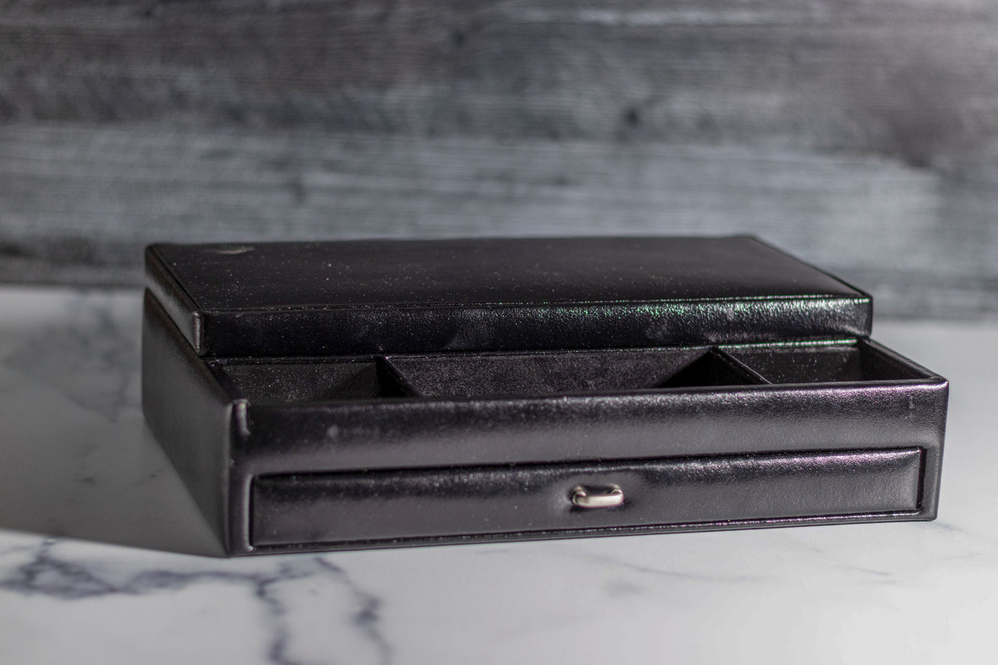 Black Leather Jewelry Music Box