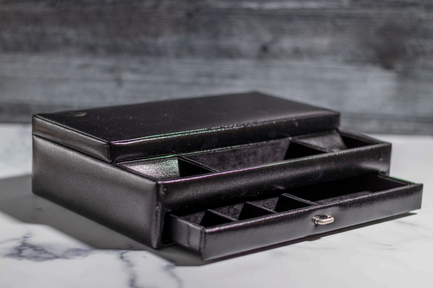 Black Leather Jewelry Music Box