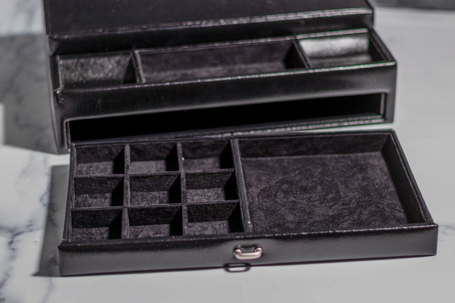 Black Leather Jewelry Music Box
