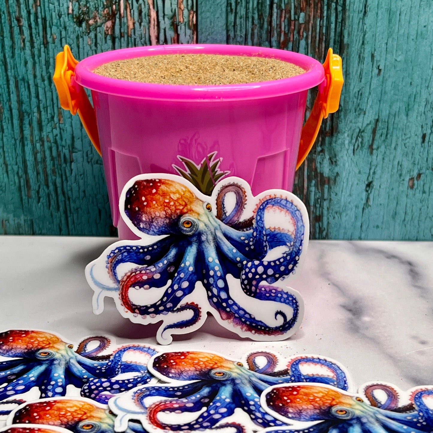 "Neon Octopus" Waterproof Sticker Decal