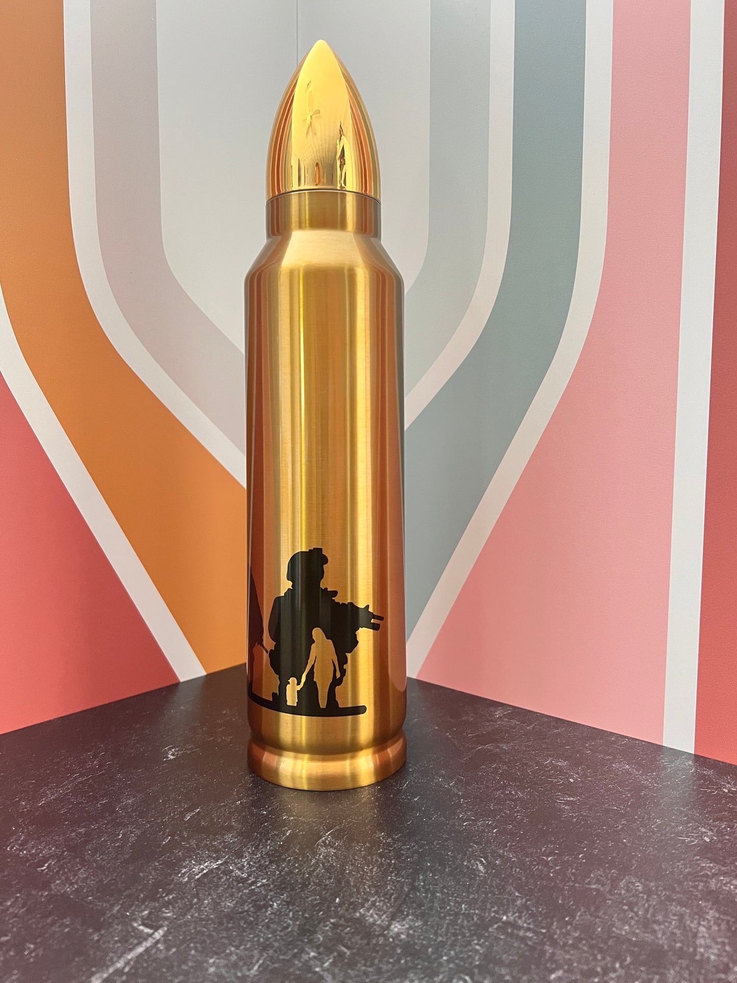Military Family Silhouettes 32oz Stainless Steel Bullet Tumbler