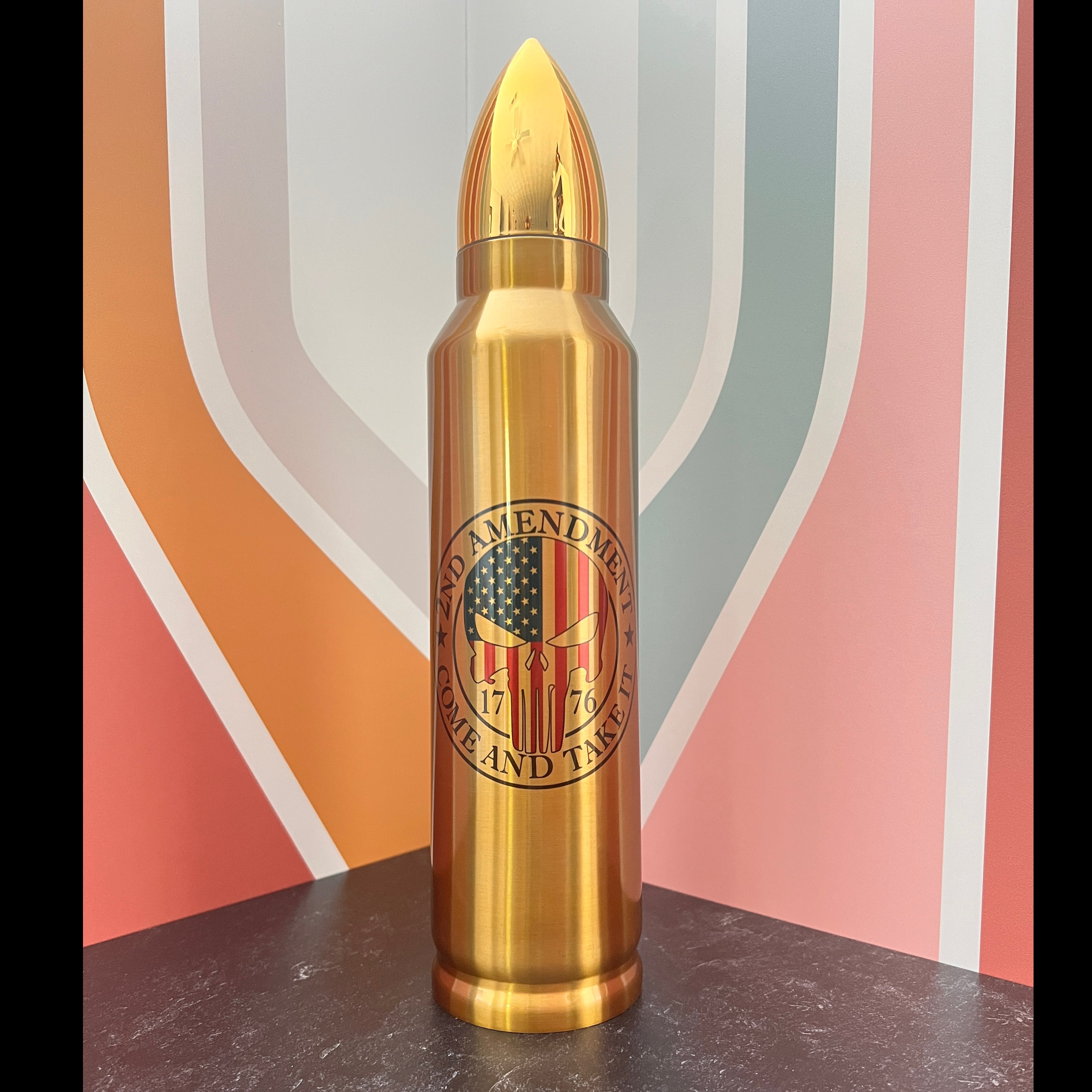 Bullet Shaped Stainless Steel 32 Oz 2nd Amendment Water Bottle