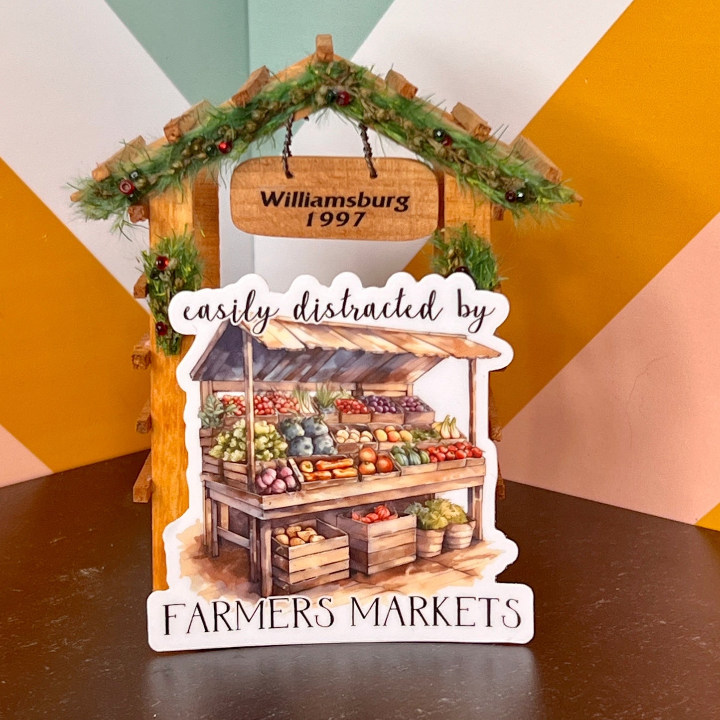 Easily Distracted by Farmers Markets Waterproof Sticker Decal
