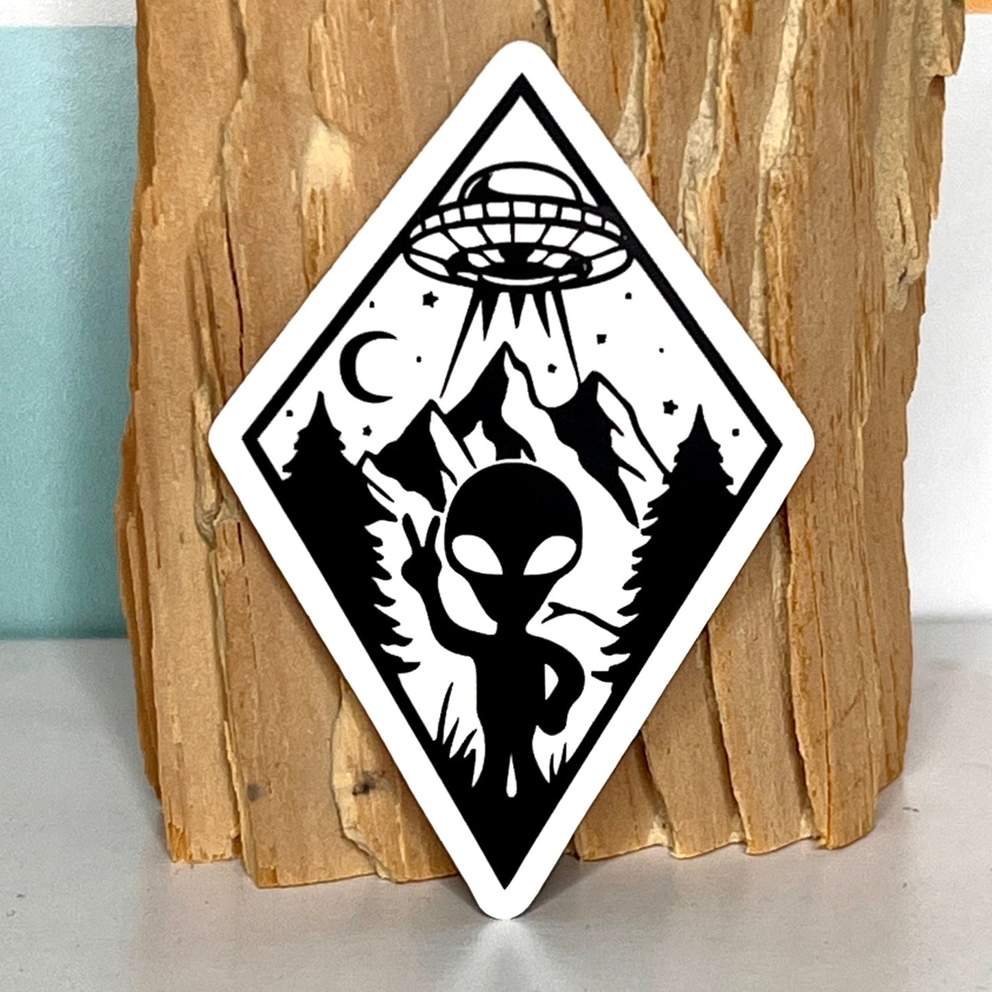 Alien Spaceship Waterproof Sticker Decal