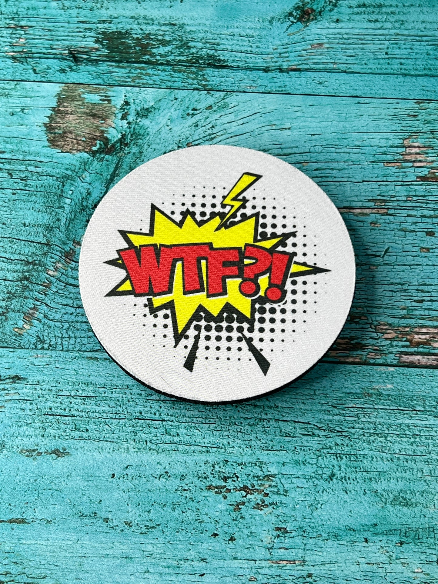"WTF" Comic Coaster
