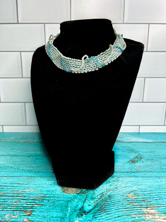 Ukrainian Handmade Beaded Necklace UBN03-C-W