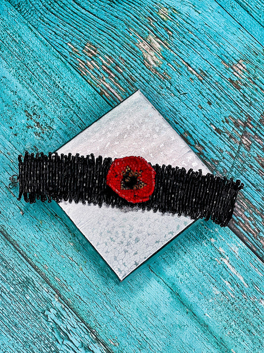 Ukrainian Handmade Beaded Bracelet Black UBB02-BLK