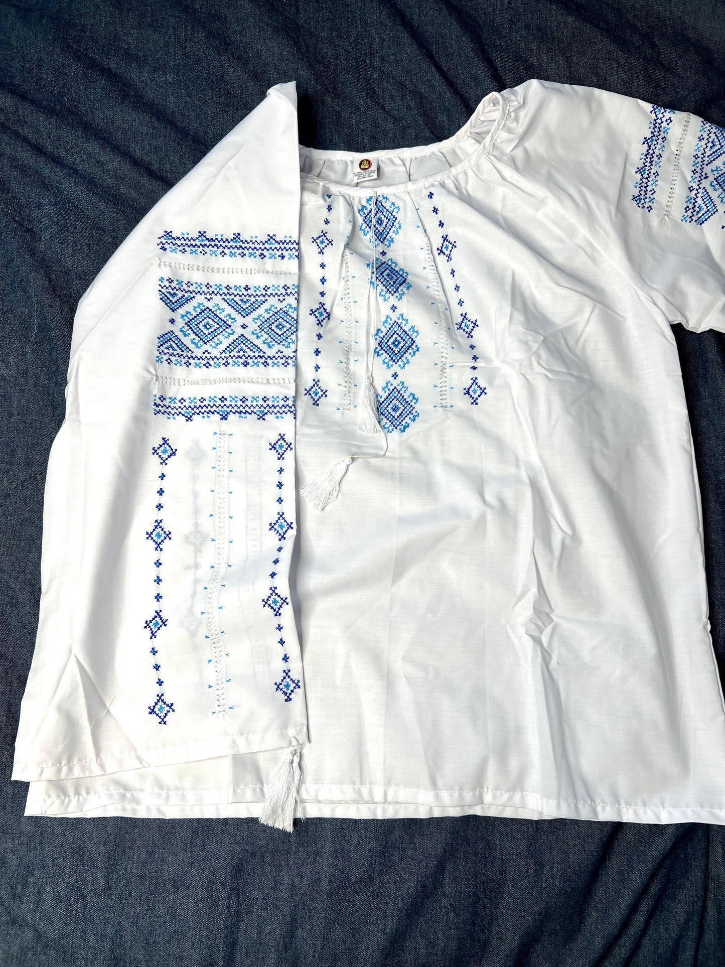 Ukrainian Handmade Embroidered Women's Polycotton Blouse 124307