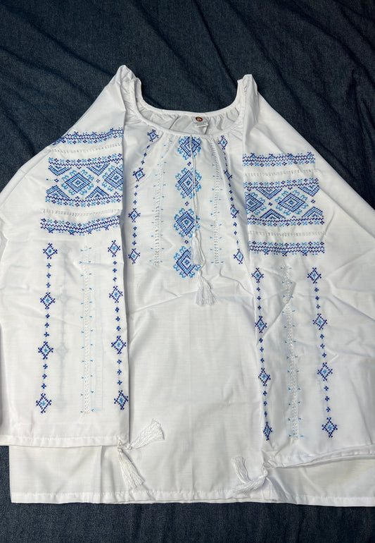 Ukrainian Handmade Embroidered Women's Polycotton Blouse 124303