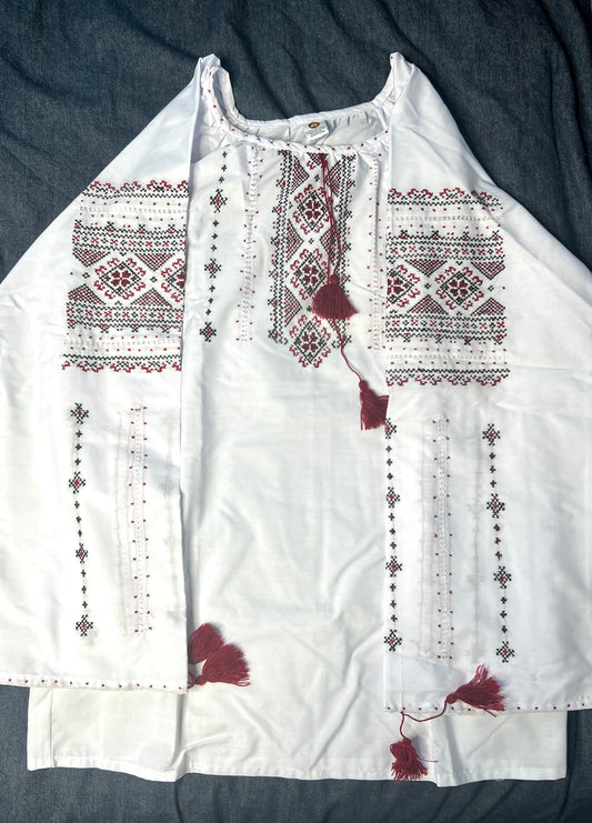 Ukrainian Handmade Embroidered Women's Polycotton Blouse 1436