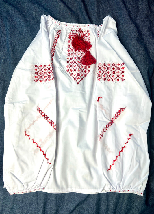 Ukrainian Handmade Embroidered Women's Polycotton Blouse 104374