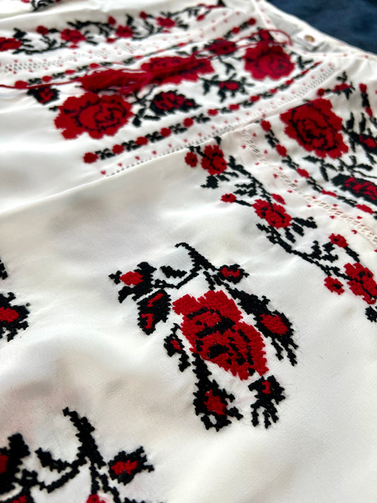 Ukrainian Handmade Embroidered Women's Polycotton Blouse 1784