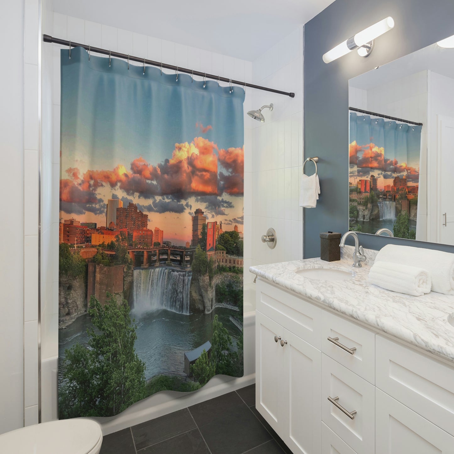 Rochester New York High Falls Shower Curtain