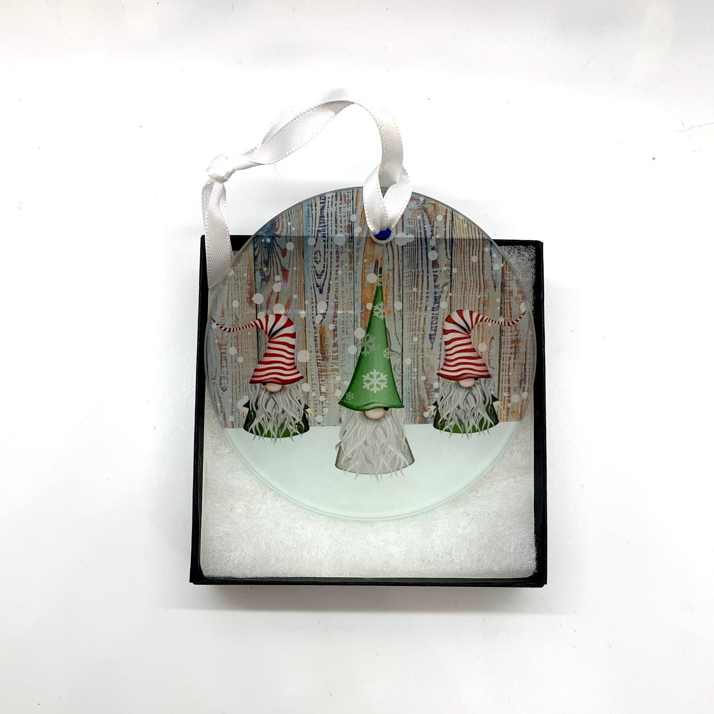 Christmas Gnome Glass Ornament
