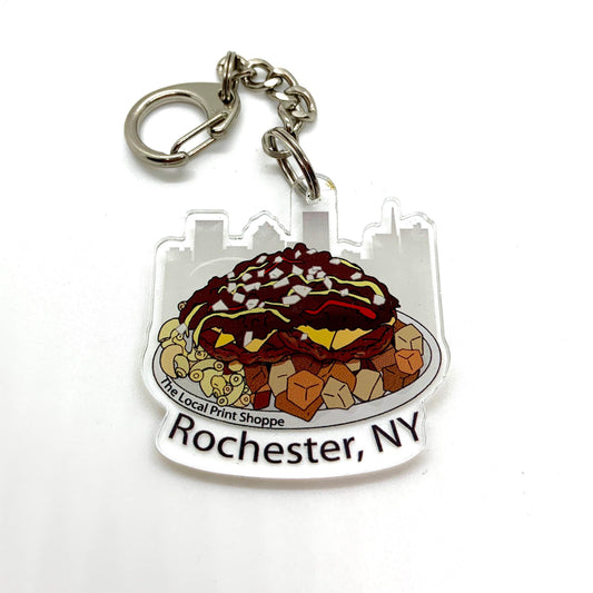 Rochester New York Garbage Trash Plate Sticker Key chain