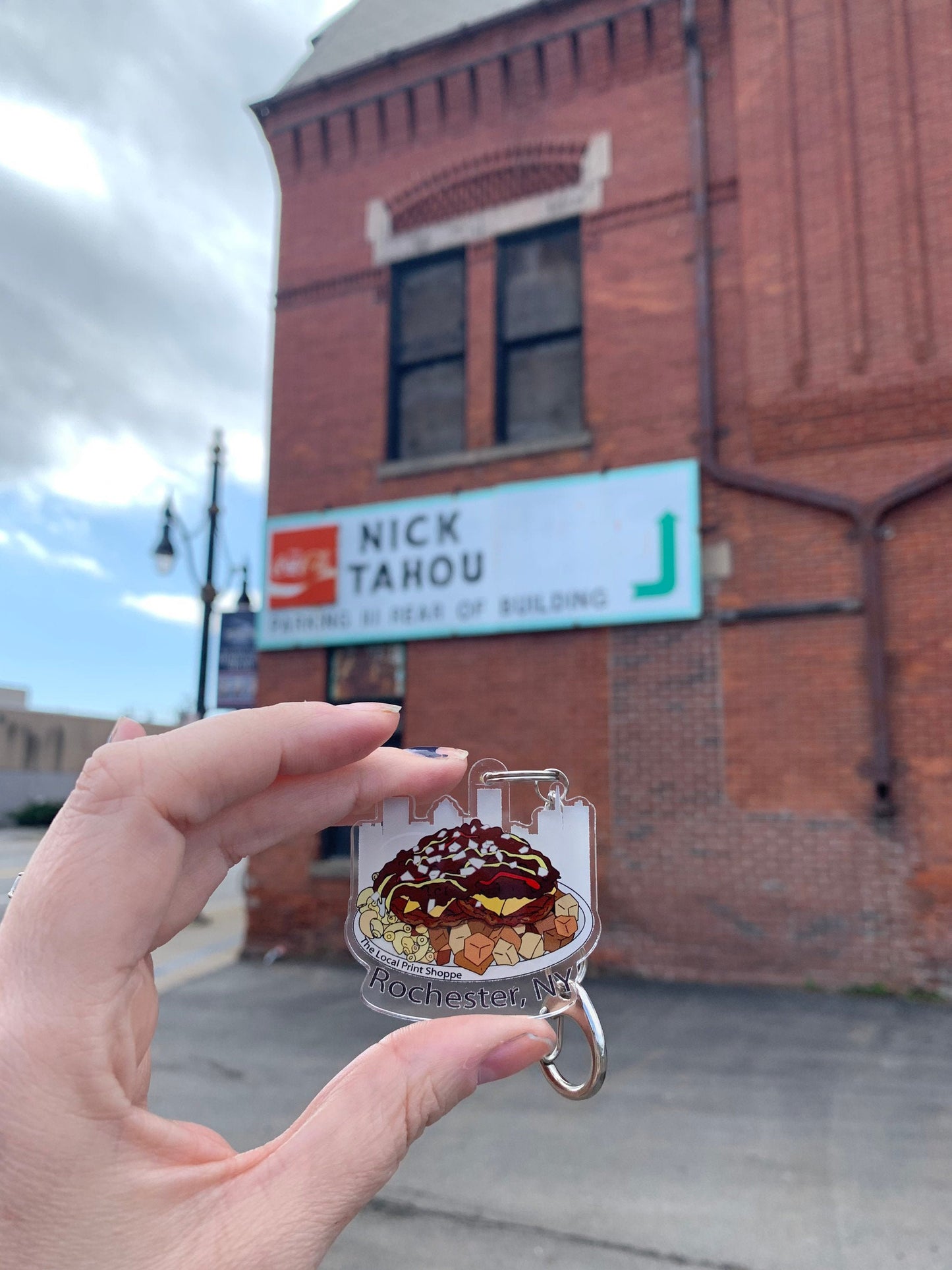 Rochester New York Garbage Trash Plate Sticker Key chain