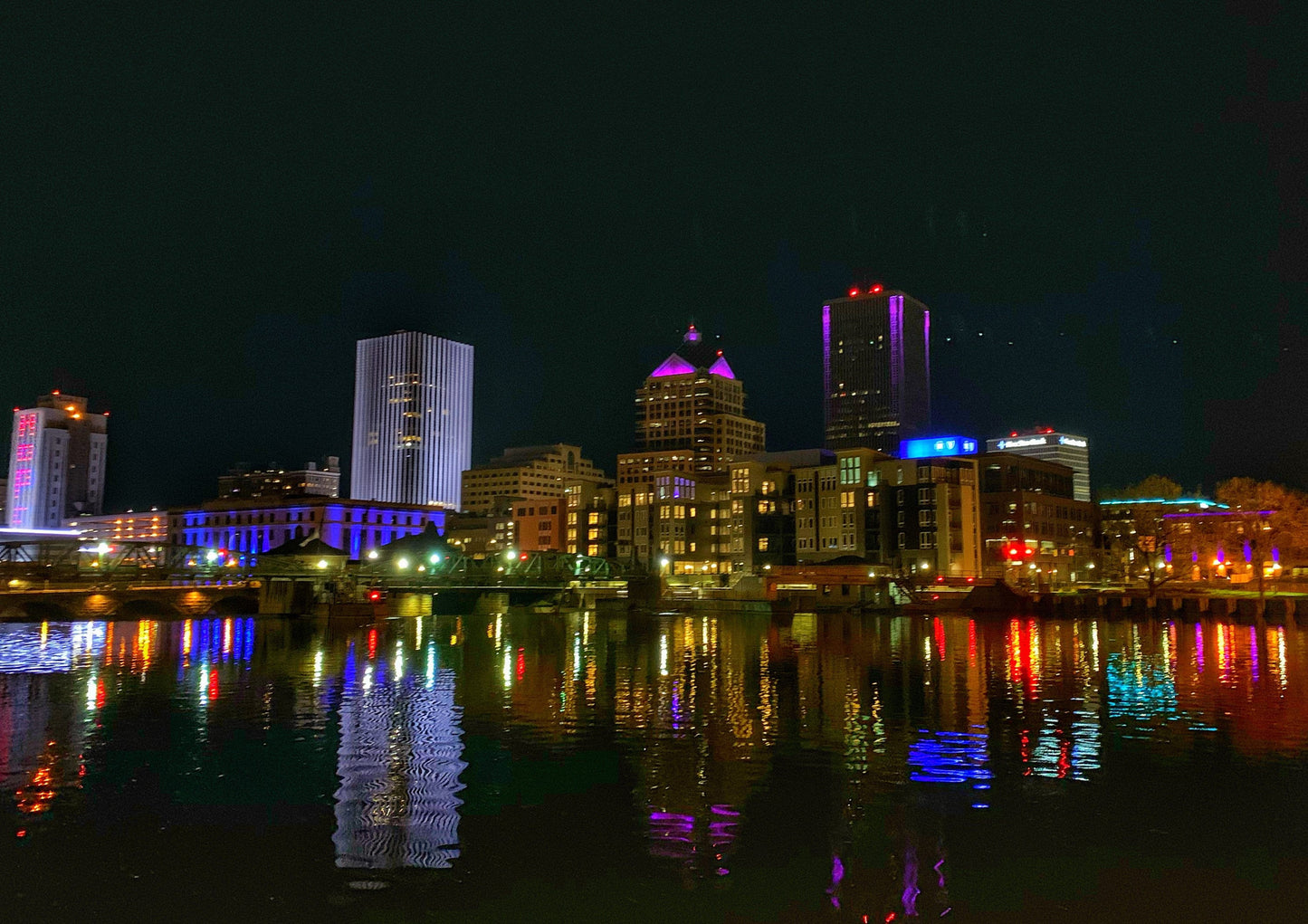 Rochester, NY Skyline Reflections Photo Print