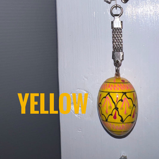 Wooden Pysanky Keychain