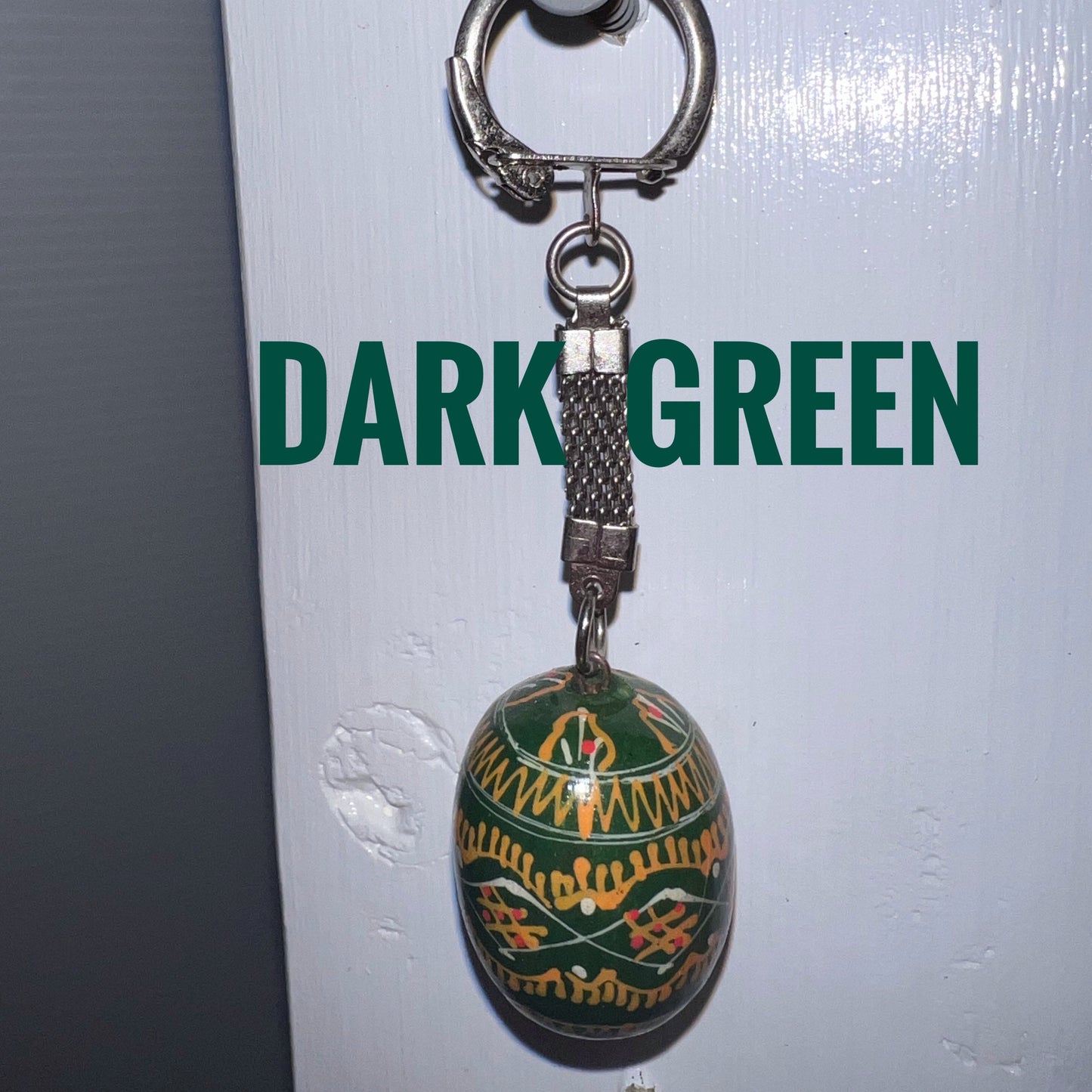 Wooden Pysanky Keychain