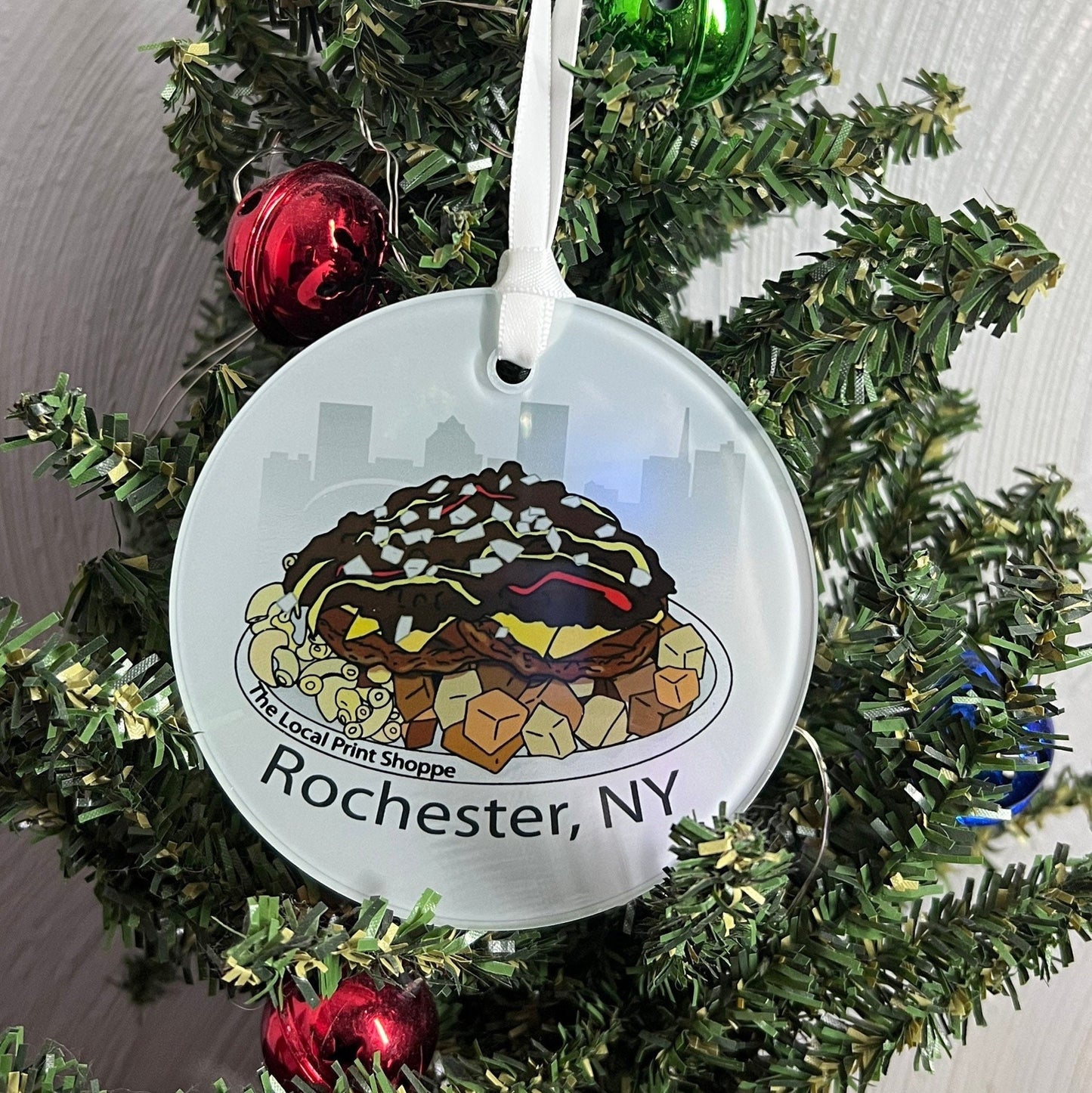 Garbage Plate, Rochester, NY, Glass Ornament / Suncatcher
