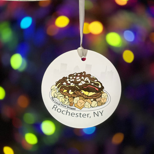 Garbage Plate, Rochester, NY, Glass Ornament / Suncatcher