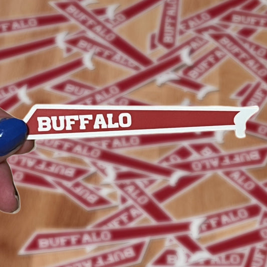 Buffalo Bills Logo Red Strip - Waterproof Sticker Decal