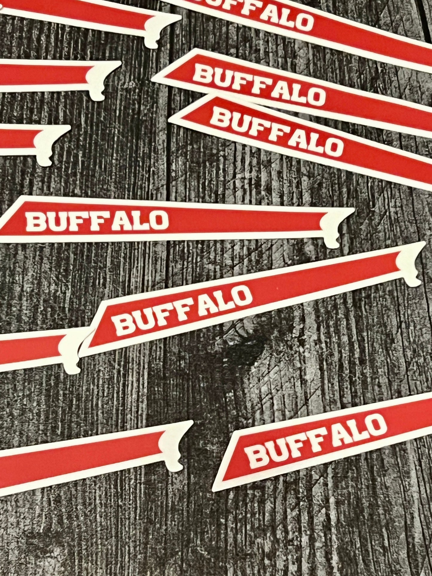 Buffalo Bills Logo Red Strip - Waterproof Sticker Decal