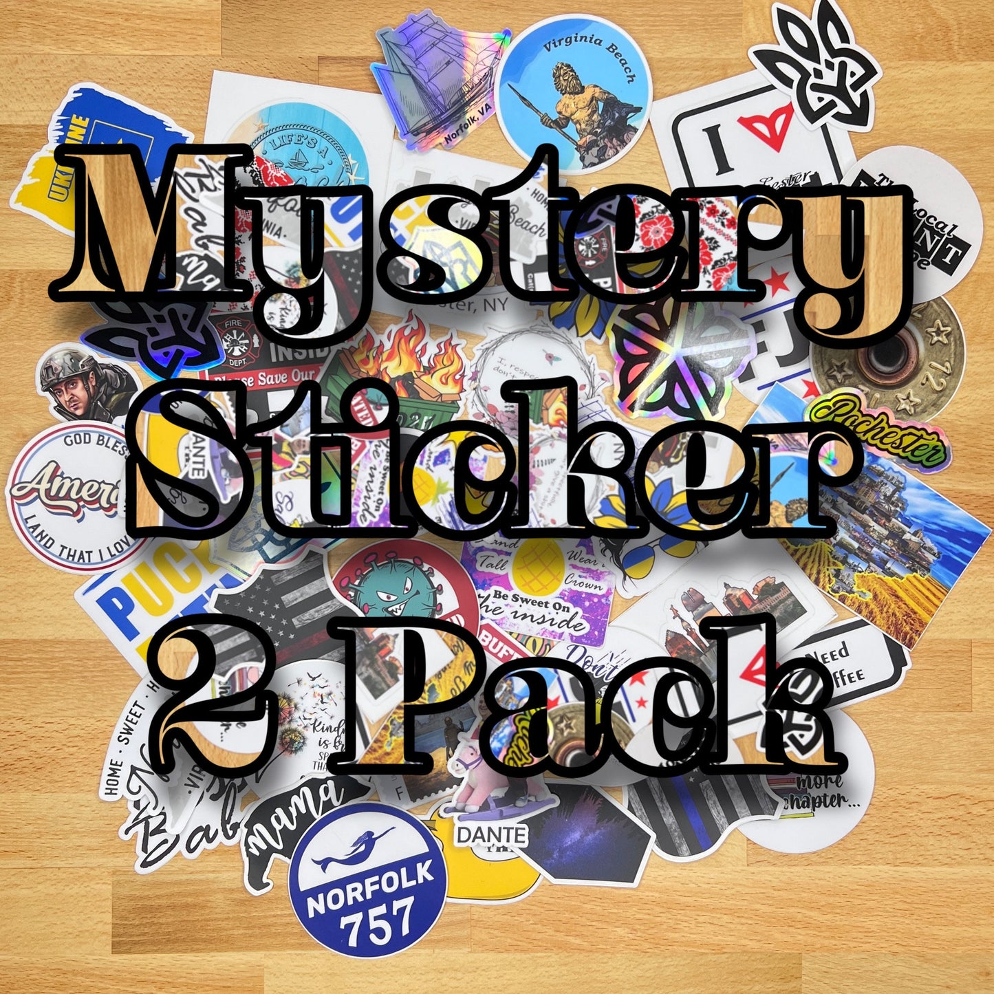 Mystery Sticker - Set of 2 - Waterproof Sticker Decal