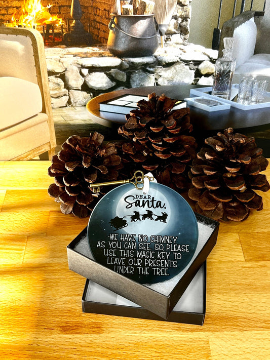 Santa’s Magic Key Glass Ornament / Suncatcher