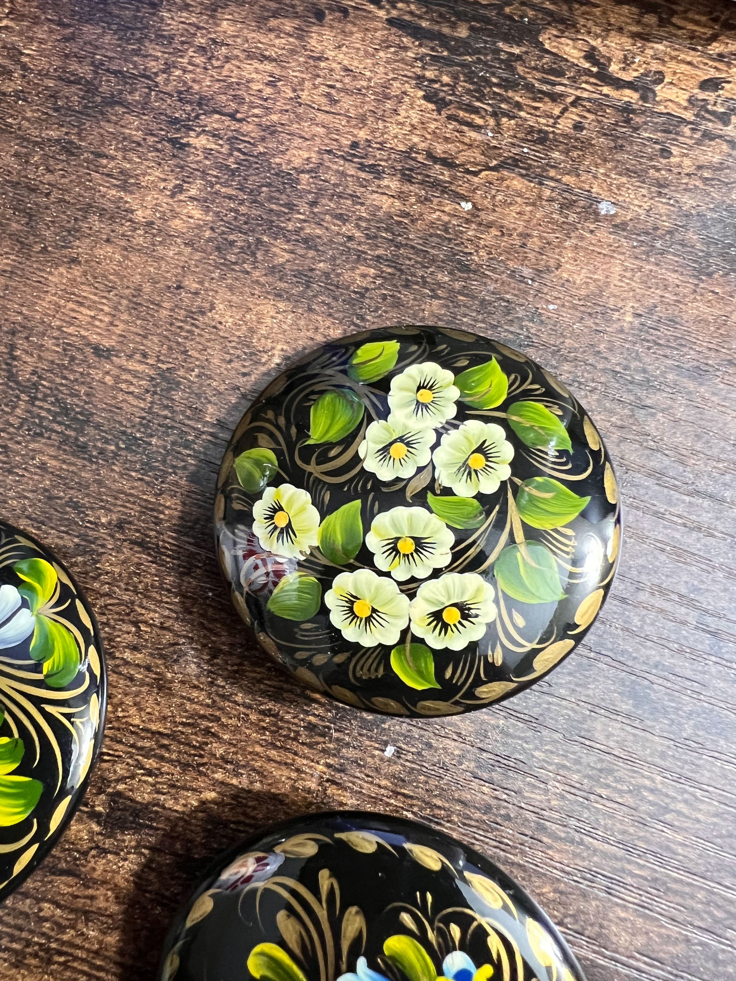 Brooch #10 Cream Flowers Handcrafted in Ukraine