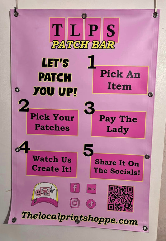 2ft x 3ft Hat Bar Instruction Banner