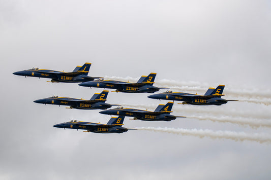 Blue Angels Formation over NAS Oceana, Virginia Beach, Photo Print