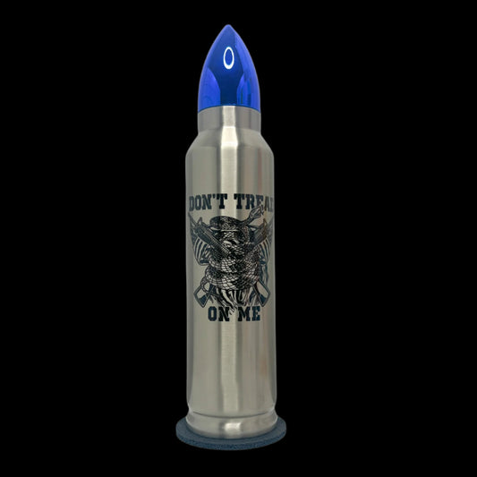 Don't Tread on Me 32oz Bullet Tumbler-Silver/Blue