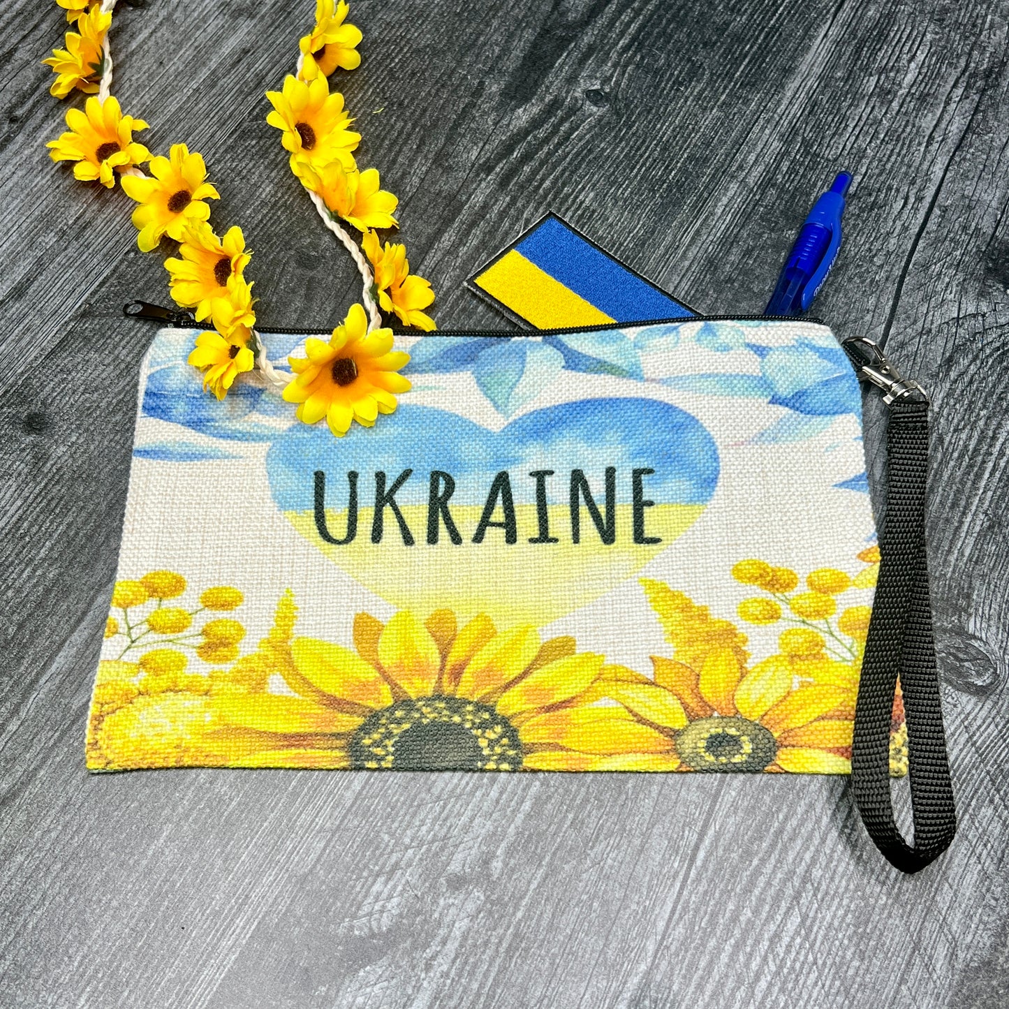 Ukrainian Flowers-Double Sided Makeup Bag
