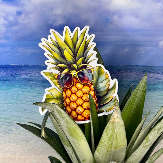 "Cool Pineapple" Waterproof Sticker Decal