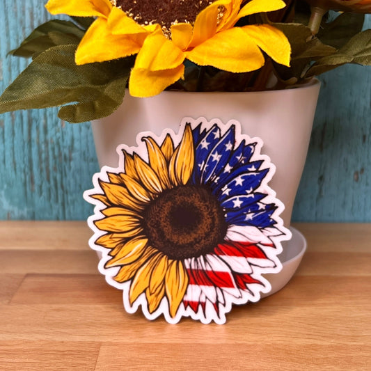 "American Sunflower" Waterproof Sticker Decal