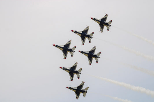 Thunderbirds, Group of 6,  over Hampton, VA Photo Print