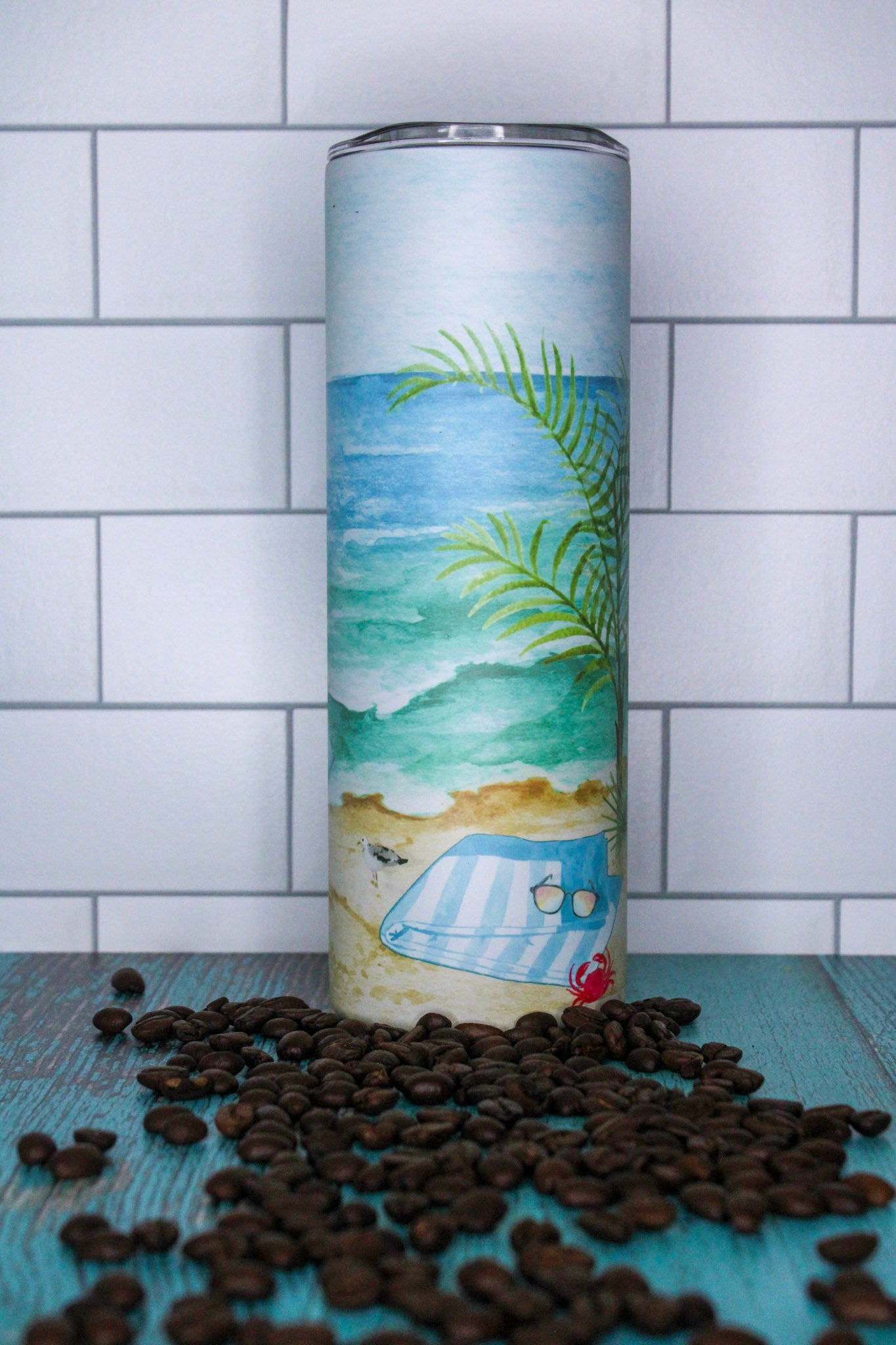 Gnome on the Beach Glow in the Dark 20oz Stainless Steel Tumbler