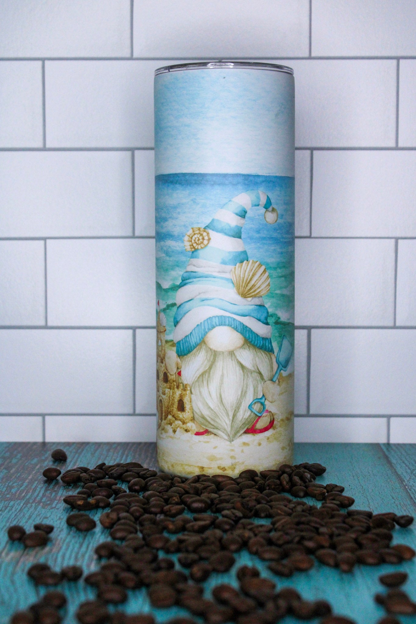 Gnome on the Beach Glow in the Dark 20oz Stainless Steel Tumbler