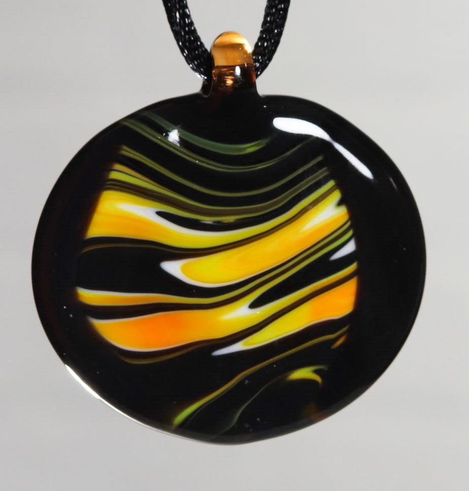 Glass Necklace #01 Black Yellow GN01-BK-Y