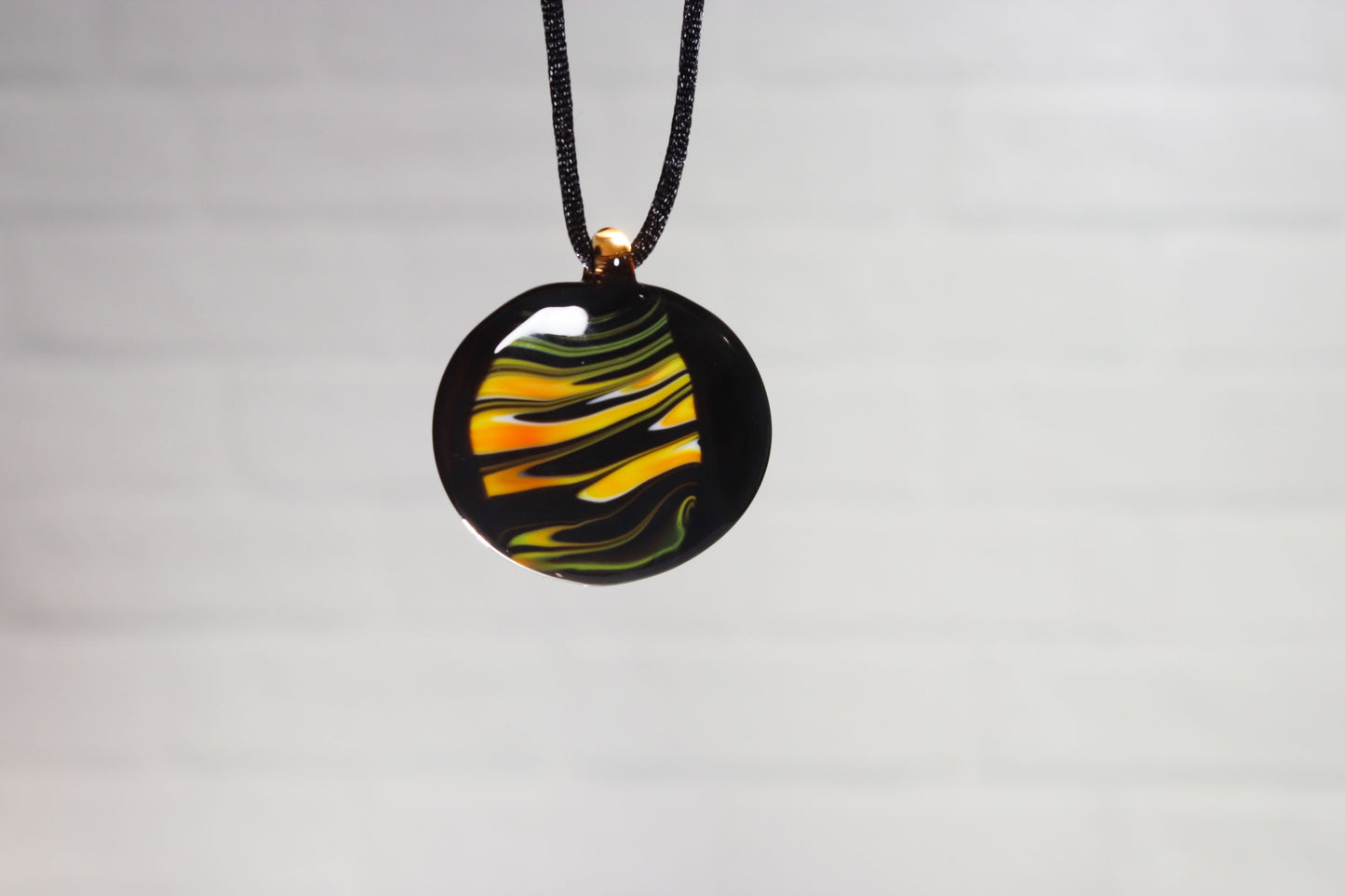 Glass Necklace #01 Black Yellow GN01-BK-Y