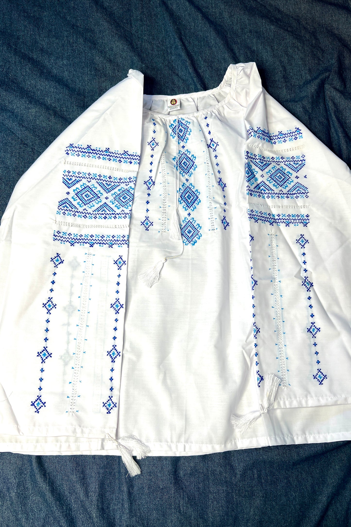 Ukrainian Handmade Embroidered Women's Polycotton Blouse 124307