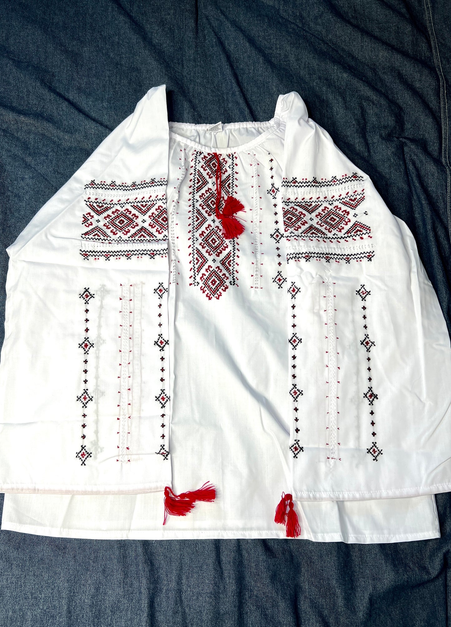 Ukrainian Handmade Embroidered Women's Polycotton Blouse 134225